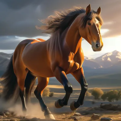 Мустанг конь, полный рост, общий …» — создано в Шедевруме
