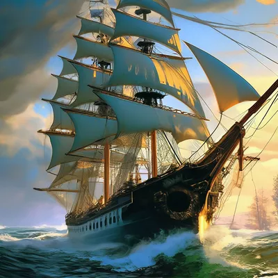 Корабль парусник, дредноут. --wallpaper…» — создано в Шедевруме