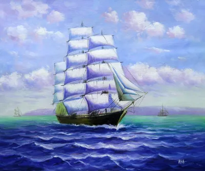 Картины корабль в море | Печать На Холсте | Дзен