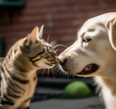 Кошки и собаки: дружба или вражда?» — создано в Шедевруме