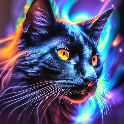 голубой и черный кот, черный котенок, рисунок карандашом, акварельный кот,  акварельная живопись, акварельные листья, тушь png | PNGWing
