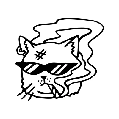 Наклейка кот с сигаретой из Ну погоди
