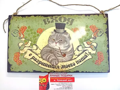 Табличка «Осторожно злой кот» купить с доставкой по России, цена в АртМеталл