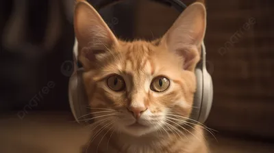 кот в наушниках. музыка кошки. генеративный помощник Стоковое Фото -  изображение насчитывающей кошачий, доступную: 279508354