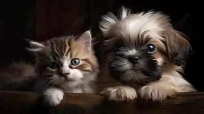 Милые котята и щенки - 65 фото