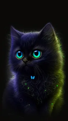 Котёнок | Cat art, Black cat art, Animal portraits art