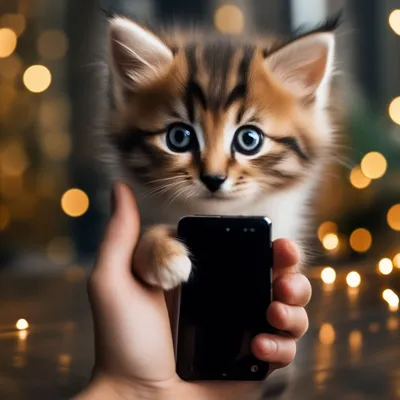 Кошка как подставка под телефон | Пикабу