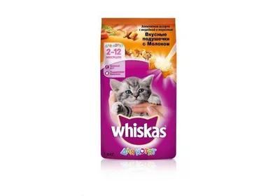Сухой корм Whiskas для котят подушечки с молоком, индейка и морковь 350 г -  купить по лучшей цене в Алматы | интернет-магазин Технодом