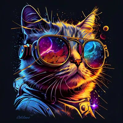 Картина на полотне Биткоиновый кот в крутых очках № s35183 в  ART-holst.com.ua