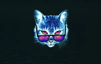 Кот школьник сидит в крутых очках …» — создано в Шедевруме