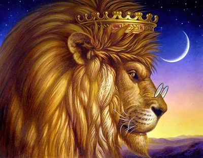 Купить плакат Лев с короной и очками от 290 руб. в арт-галерее DasArt