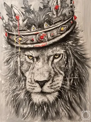 Лев с короной обои - 71 фото