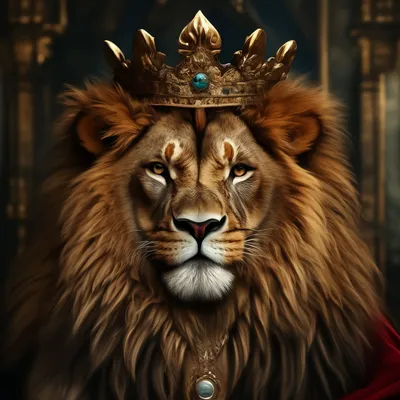 Лев король зверей, с короной и …» — создано в Шедевруме