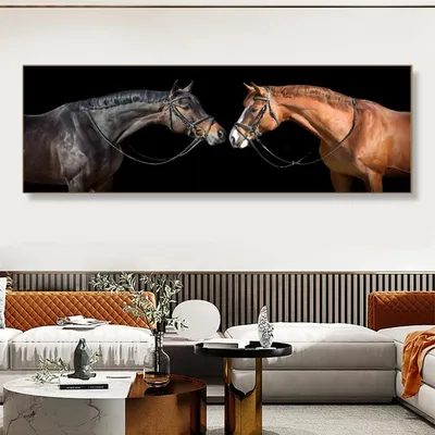 Черно-белая краска на стену, рисование лошадей на холсте, картины для  гостиной, Декор, скандинавский декор, плакаты и принты | AliExpress