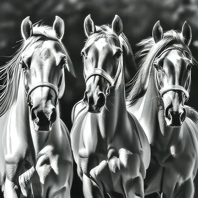 Черно-белые лошади Outdoors на яркий солнечный день Стоковое Фото -  изображение насчитывающей обще, штанги: 120487786