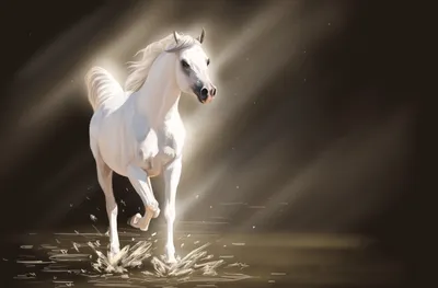 Белая лошадь, Лошадь обои, Животные