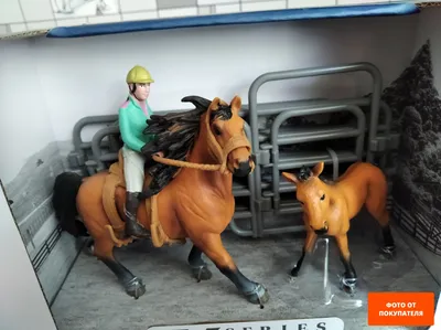 Фигурка из ПВХ, модель игрушки, короткая лошадь + наездник | AliExpress