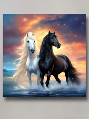Купить картину на холсте \"Бегущие лошади в пыли\" с доставкой недорого |  Интернет-магазин \"АртПостер\"