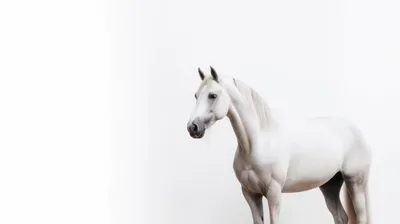 изображение коричневой лошади стоящей на белом фоне, клипарт изображение  лошади, лошадь, графика фон картинки и Фото для бесплатной загрузки