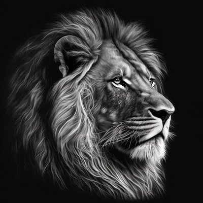 Королевский чёрно-белый портрет короля Льва стоковое фото ©CD123 21780453