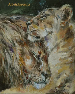 Картина для интерьера лев царь зверей, лев и львица, пара львов, львы любовь  (25) 20х30 - купить по низкой цене в интернет-магазине OZON (996694023)