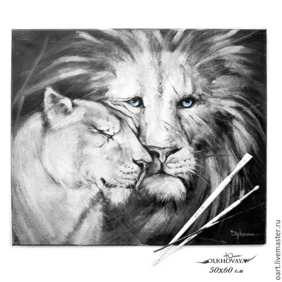 Животные, черный Лев и лев, любовь, Картина на холсте, фотообои, печать для  гостиной, домашний декор | AliExpress