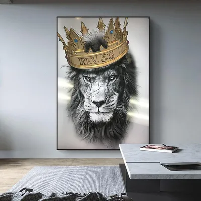 Чёрная гипсовая статуэтка льва с короной (ID#2021048162), цена: 3450 ₴,  купить на Prom.ua