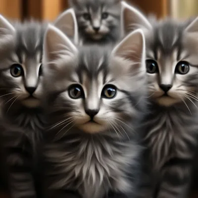 1000 маленьких пушистых котят» — создано в Шедевруме