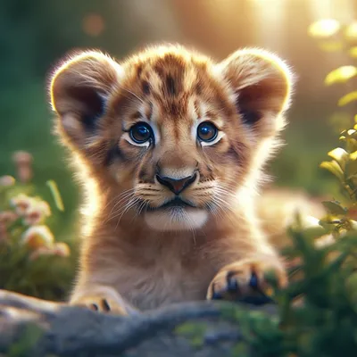 фотография маленького львиного куба. маленький король зверей сидит в  фотостудии. Красивая маленькая львица. смешной лев. львиный к Стоковое Фото  - изображение насчитывающей кот, новичок: 249249944
