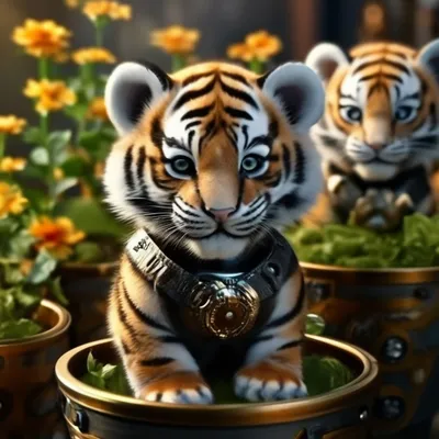 Много милых амурских тигрят в …» — создано в Шедевруме