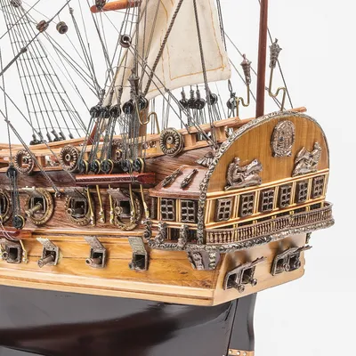 Призовая модель парусного линейного корабля 1766 года в масштабе 1:50