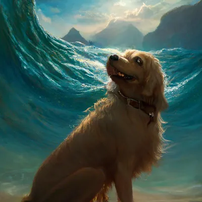 Фотография собаки, детализация,морской…» — создано в Шедевруме