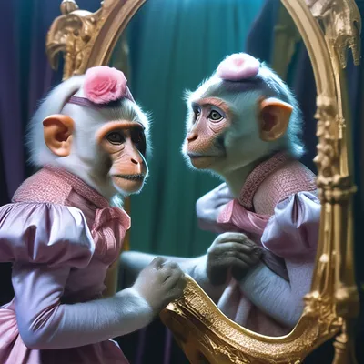 Две обезьяны в маникюрном салоне, …» — создано в Шедевруме