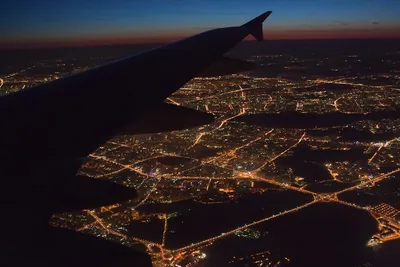 Сказочный вид на ночной Воронеж сфотографировали с борта самолета