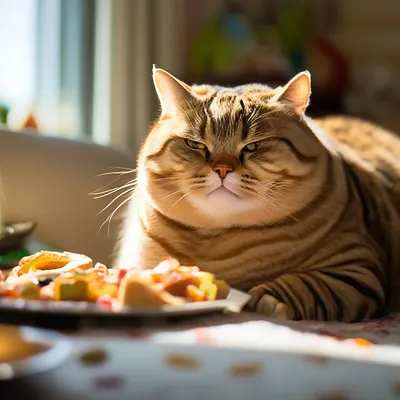Толстый объевшийся кот еды, , 30mm …» — создано в Шедевруме