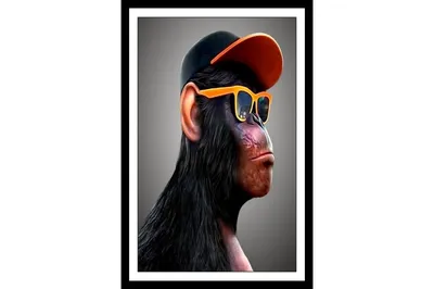 портрет обезьяны в солнечных очках на курорте. создан Стоковое Фото -  изображение насчитывающей любимчик, портрет: 268816050