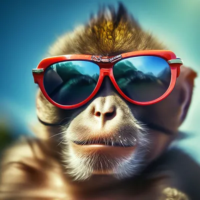 обезьяна в очках. красивая фотография обезьяны. Иллюстрация штока -  иллюстрации насчитывающей иллюстрация, шарж: 284199067