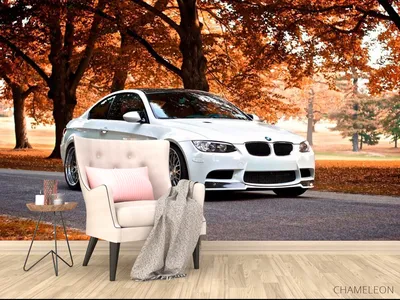 ᐉ Фотообои флизелиновые для спальни/зала/кухни моющиеся Голубая BMW