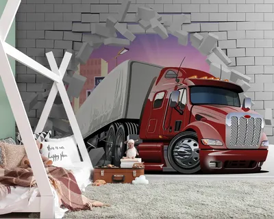 грузовик, ехавший по дороге, фото. обои или фон Иллюстрация штока -  иллюстрации насчитывающей коммерчески, концепция: 267343127