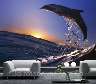 Обои Океанской Волны Двумя Дельфинами Векторная Иллюстрация Векторное  изображение ©CaroDi 351282422
