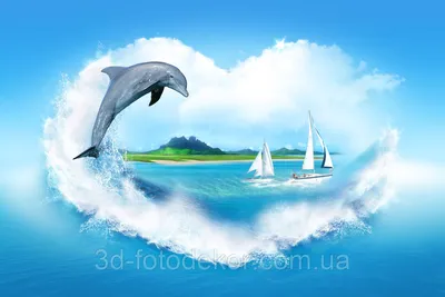 Фото Обои \"Дельфин и парусники\" - Любой размер! Читаем описание!  (ID#1215889749), цена: 420 ₴, купить на Prom.ua