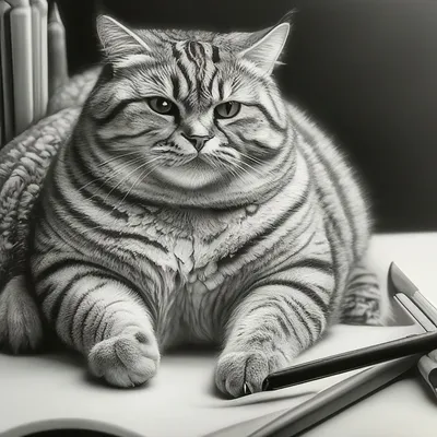 Обожравшийся толстый котик» — создано в Шедевруме