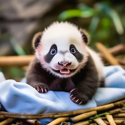Малышка-панда из Московского зоопарка начала ползать - KP.RU