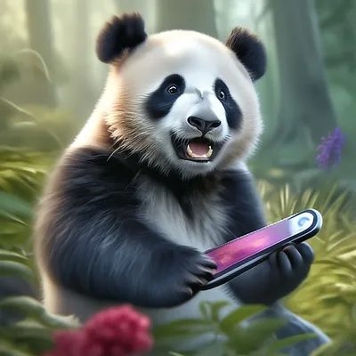 панда с вектором телефона иллюстрация вектора. иллюстрации насчитывающей  характер - 222457840