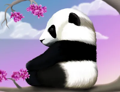 Две милые пушистые панды, одна …» — создано в Шедевруме
