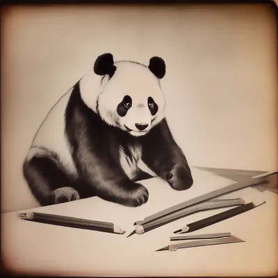 Панда нарисованная рукой милая Иллюстрация вектора - иллюстрации  насчитывающей характер, карточка: 131938488