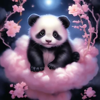 Игривая панда, нарисованное вручную анимированное чудо в полный рост |  Премиум Фото