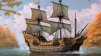 Изображение Пиратский корабль Для подростков Тропикал бриз Разное Корабли и  маяки Море Реки Водопады
