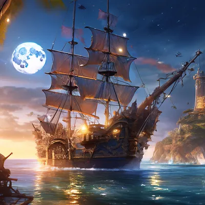 Картина по номерам \"Пиратский корабль\"