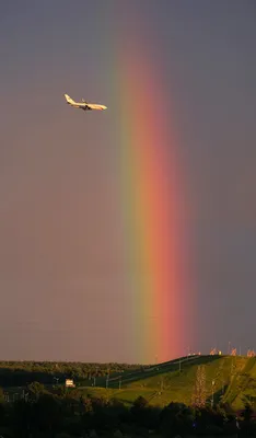 На крыльях радуги: фотограф запечатлел необычный след самолета -  12.09.2019, Sputnik Казахстан